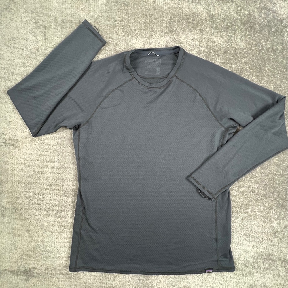 Patagonia Mens Capilene Midweight Crew Long Sleeve Base Layer Grey 44425 Large